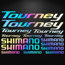 TOURNEY SHIMANO KIT Holographic Vinyl Decal Stickers Sheet Bike Cycling Bicycle