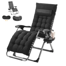 VEVOR Zero Gravity Chair 26" Recliner Lounge Chair Foldable Chaise Patio