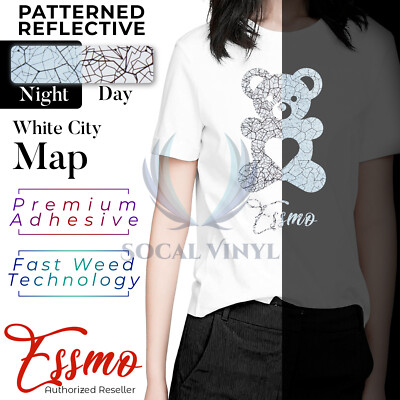 White City Map Patterned Reflective Heat Transfer Vinyl HTV T-Shirt Iron #PR04