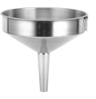 TRISTAR Stainless Steel Funnel With Hook Kitchen Filling Metal Hopper Small or Large