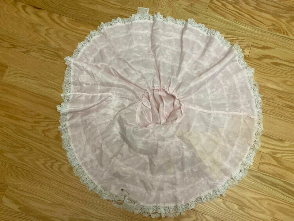 Vestido De Colección Niñas Volantes Encaje Transparente Fiesta Concurso Círculo Completo Rosa Blanco 6X EE. UU. Foto 4 de 4