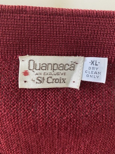 St. Croix Knits Cardigan Red Mens Size XLarge Pure Quanpaca Wool Baltusrol Vtg - Picture 12 of 21
