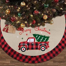 Christmas Tree Ornaments Snowman Santa Claus Vintage Truck Home Decor Tree Skirt