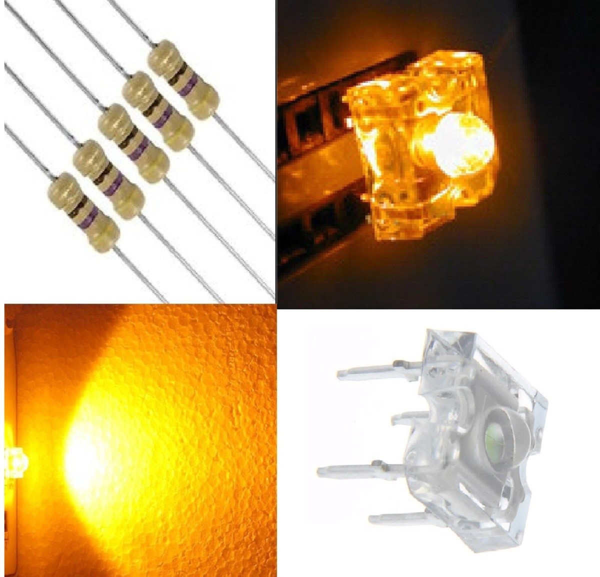DIODI LED PIRANHA 4 PIN Piedini Alta Luminosità 3mm 5mm BIANCO VERDE ROSSO BLU EUR 4,99 - IT - Foto 6
