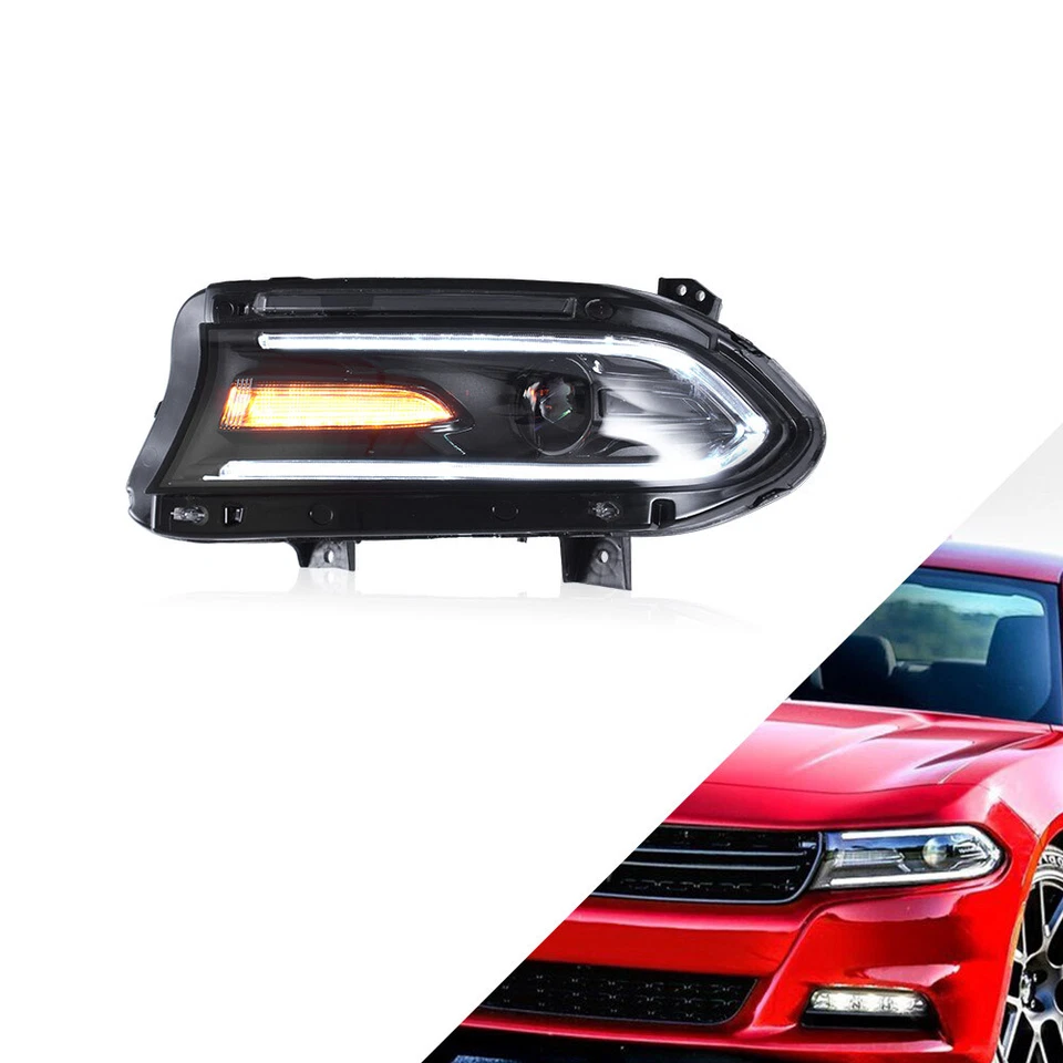 Left/Driver Side VLAND LED Headlight For 2015-2022 Charger Direct Replacement - Image 3 of 4