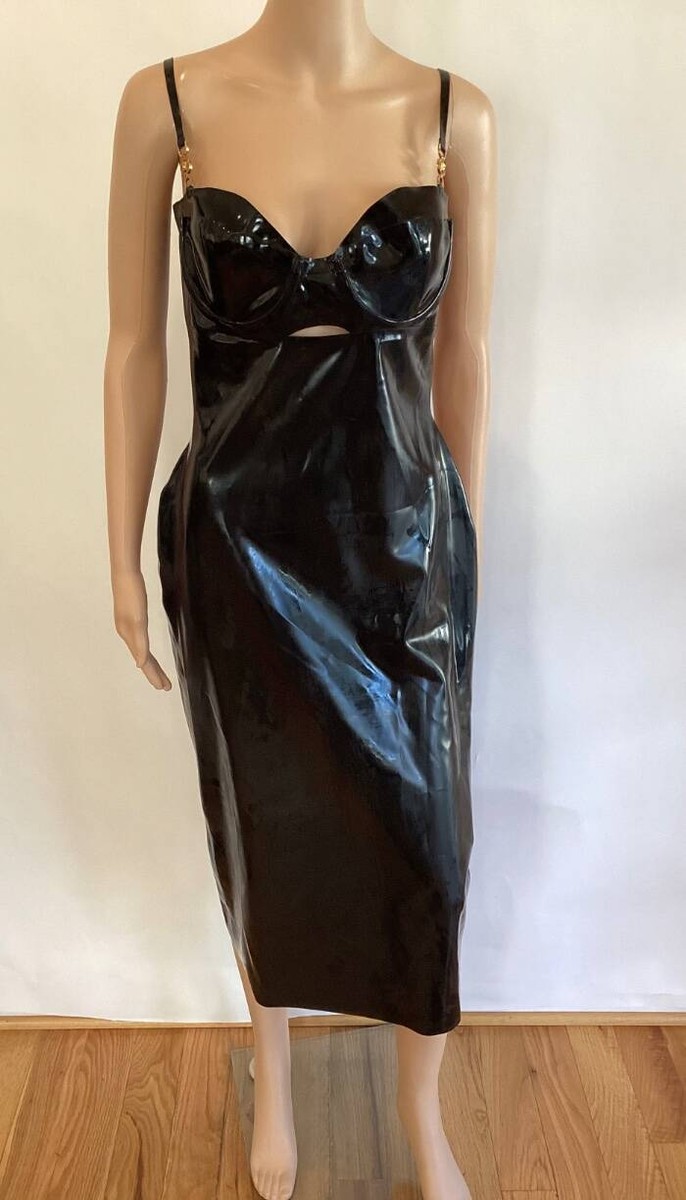 NEW VERSACE LATEX BODY CON MIDI DRESS SZ IT 44 MRSP: $2975 | eBay