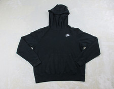 Nike Sweater Womens Medium Black Pullover Spell Out Funnel Neck Hooded Ladies