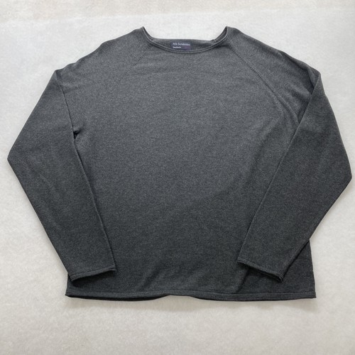 Nils Sundstrom Sweater Mens XL Gray Slim Fit Crew Neck Lightweight Knit Pullover