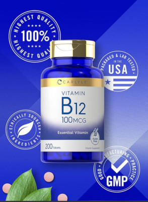 Complejo Vitamina B-12 En Pastillas Vitaminas Para La Falta De Energia Cansancio