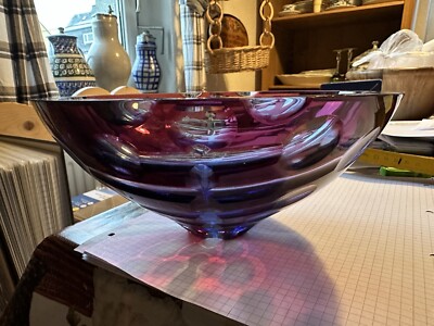 Exbor Czech Karel Wünsch Crystal Schale Studioglas Glas Kunst Handgeschliffen