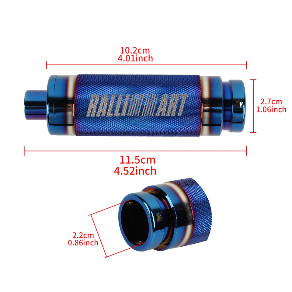 Funda de freno de mano de aluminio para manija de coche RALLIART cubierta de montaje universal para todos Foto 3 de 4