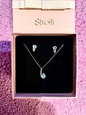 Set orecchini + collana in oro bianco 18k -750% con pietra topazio - Stroili oro