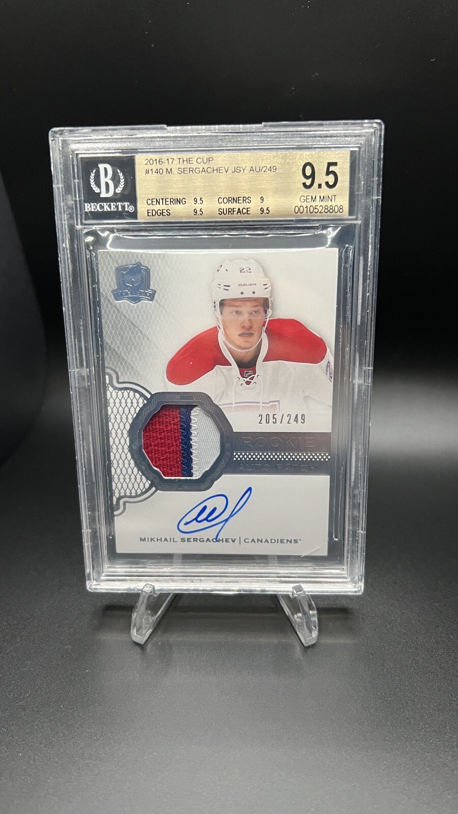2016-17 Upper Deck The Cup RPA Rookie Auto Patch Mikhail Sergachev BGS 9.5! RARE