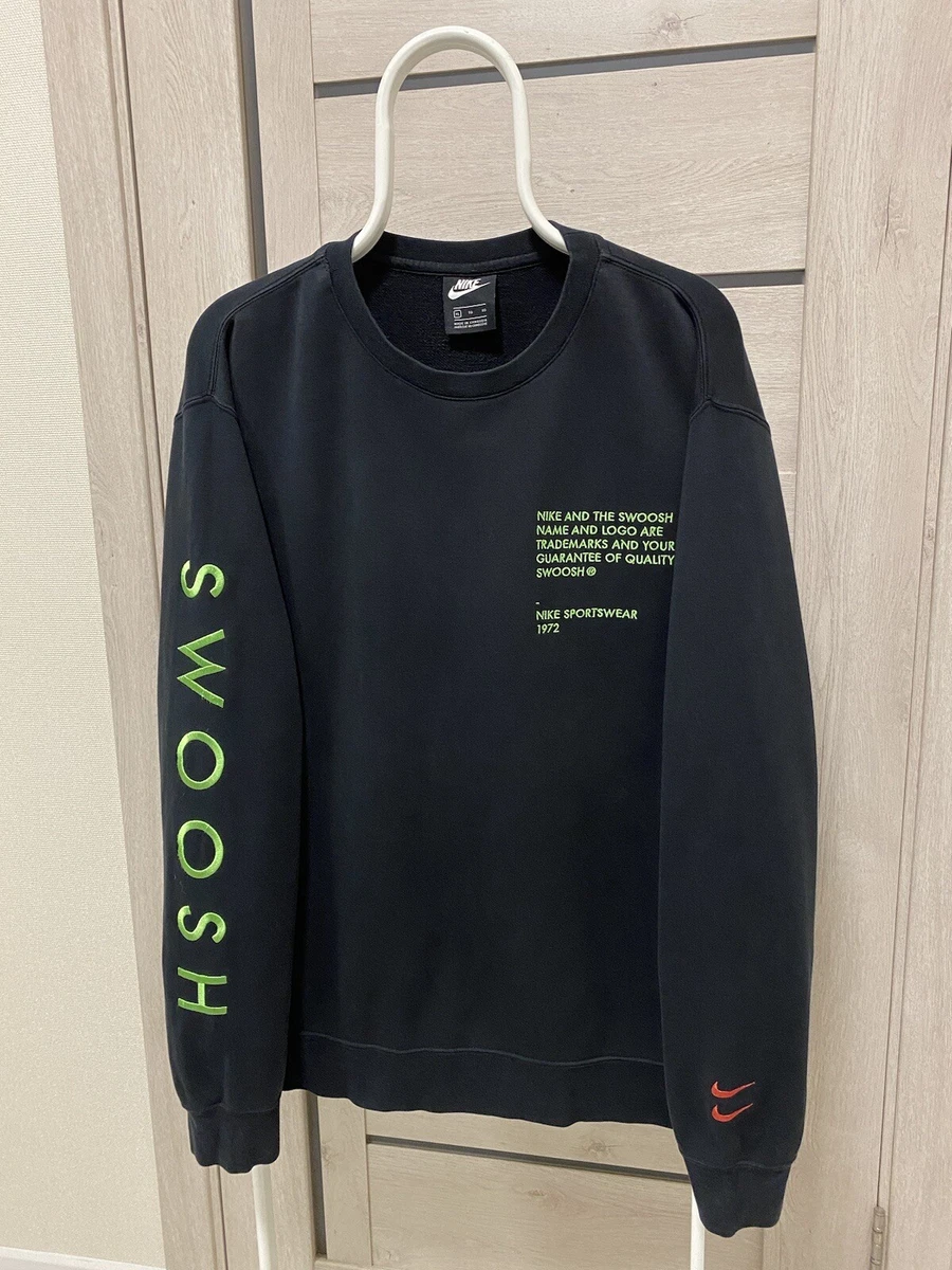 Nike NSW Crew Neck Black Double Swoosh Sweatshirt Size XL