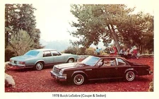ANTIQUE AUTO, 1978 BUICK LESABRE COUPE & SEDAN, VINTAGE POSTCARD (X536)