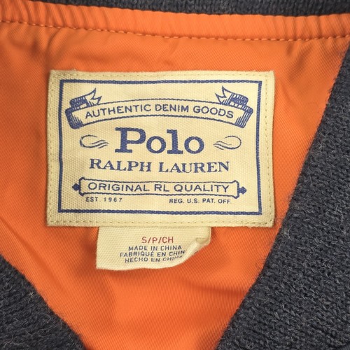 Polo Ralph Lauren MA-1 Military Patch Flight Bomber Jacket Blue Men's Small - Picture 6 of 9