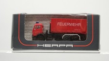 Herpa H0 806516 Mercedes Benz Feuerwehr Abrollcontainer/Mulde