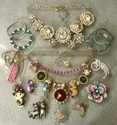 Vintage & Costume BRIGHT Rhinestone Jewelry Lot Danecraft Monet Betsey Johnson +