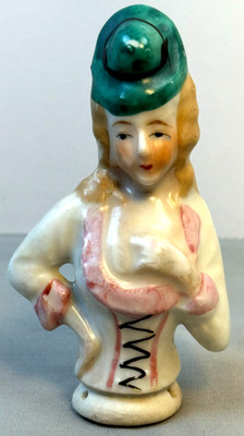Vintage Porcelain Half Doll Lady Bust Figurine Hand Painted Japan Flapper Style