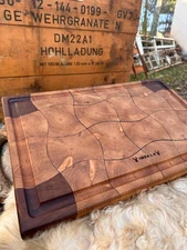 End Grain Cutting Board, Custom Design, Kitchen&Christmas Gift