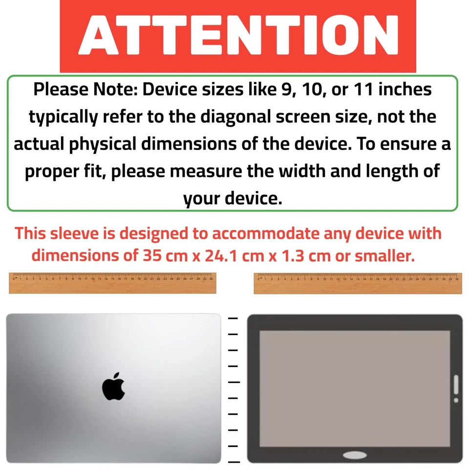 Universal Felt Sleeve Case Bag Cover For Laptop MacBook Notebook Tablet iPad - Image 2 of 4