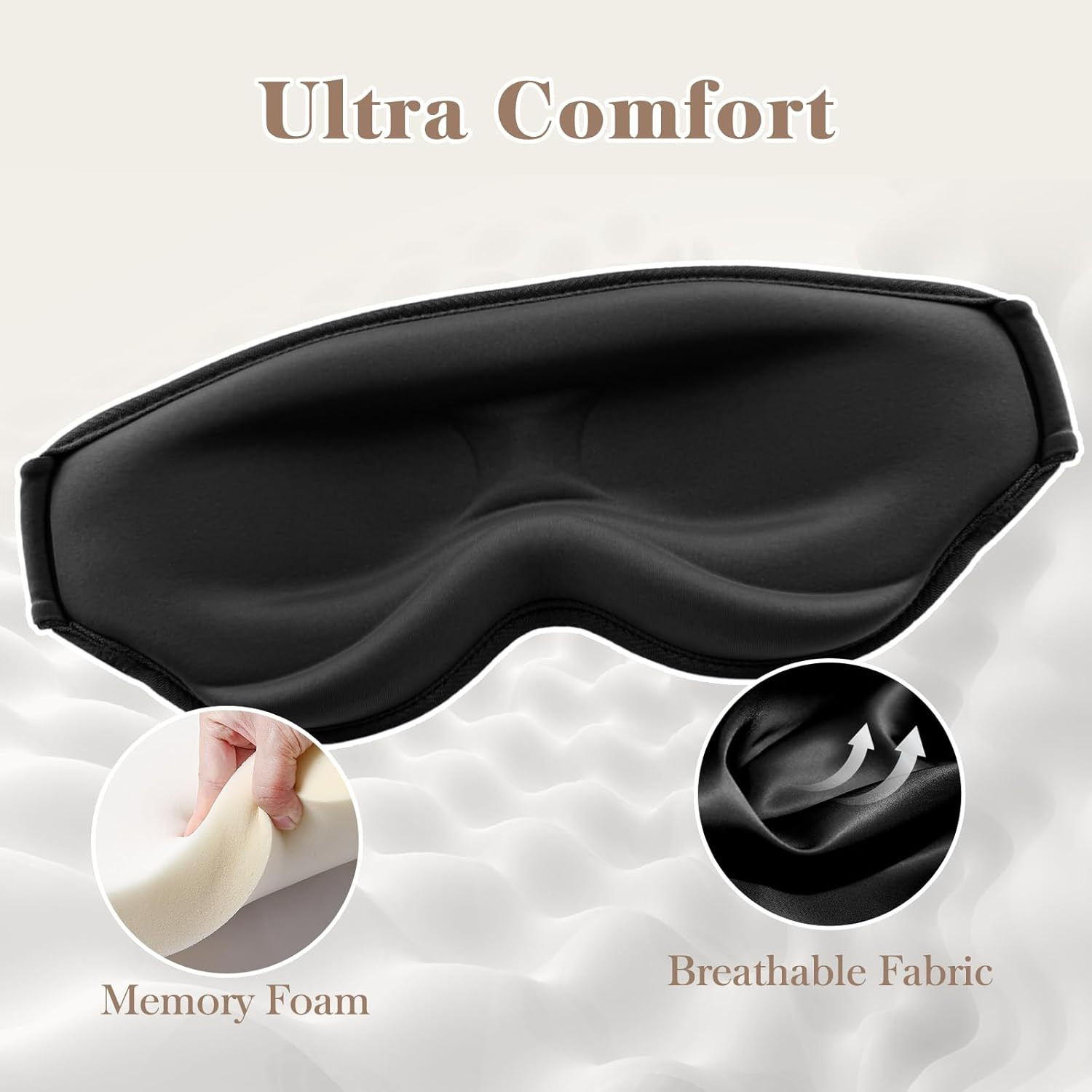 3D Eye Mask Sleep Mask for Men & Women, 100% Pressure-Free & Light Block-Out Eye