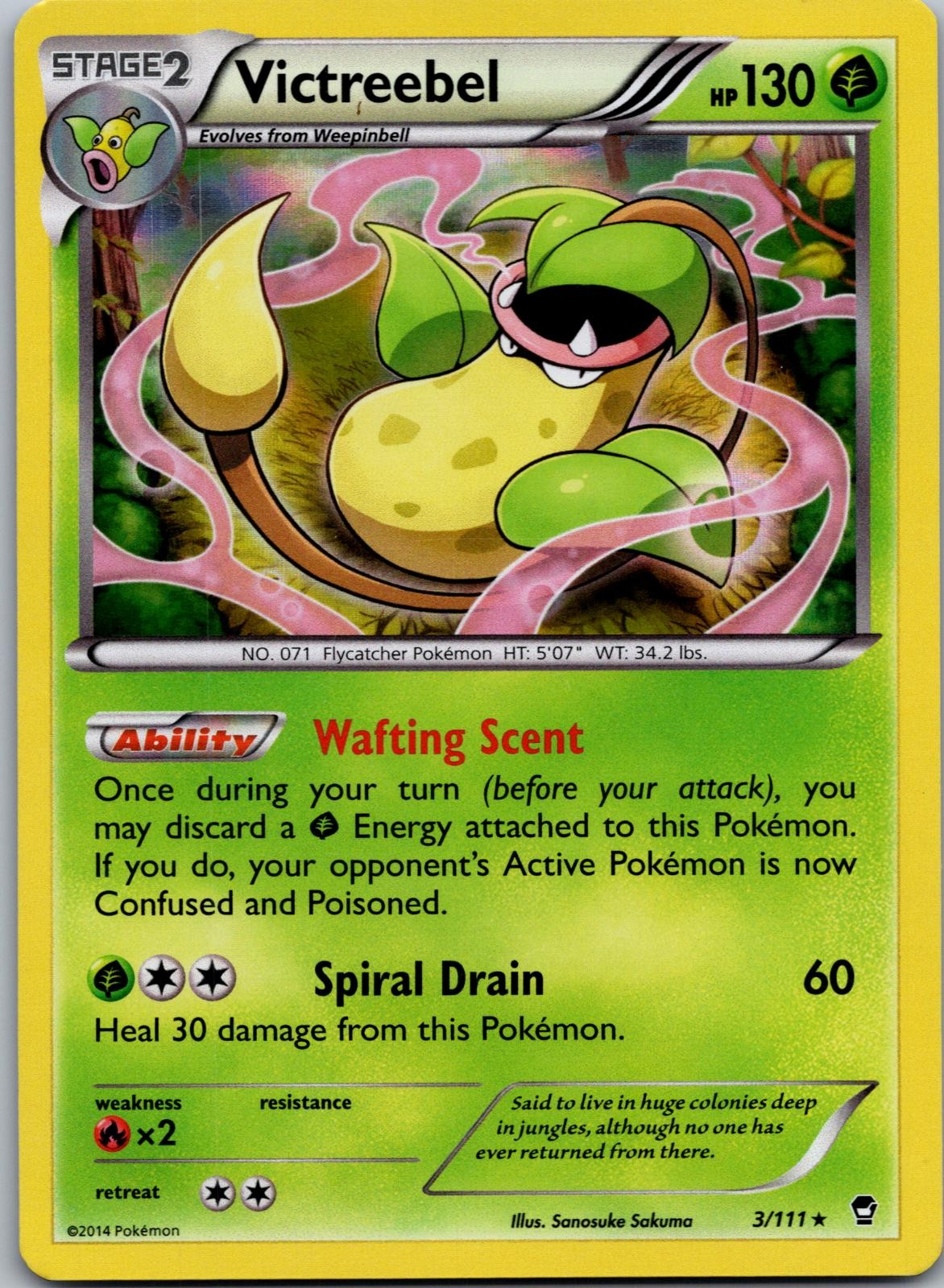 POKEMON VICTREEBEL 3/111 HOLO RARE FURIOUS FISTS NM/M