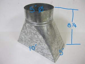 DUCTWORK HVAC BOOTH 5” DIA. UNIVERSAL