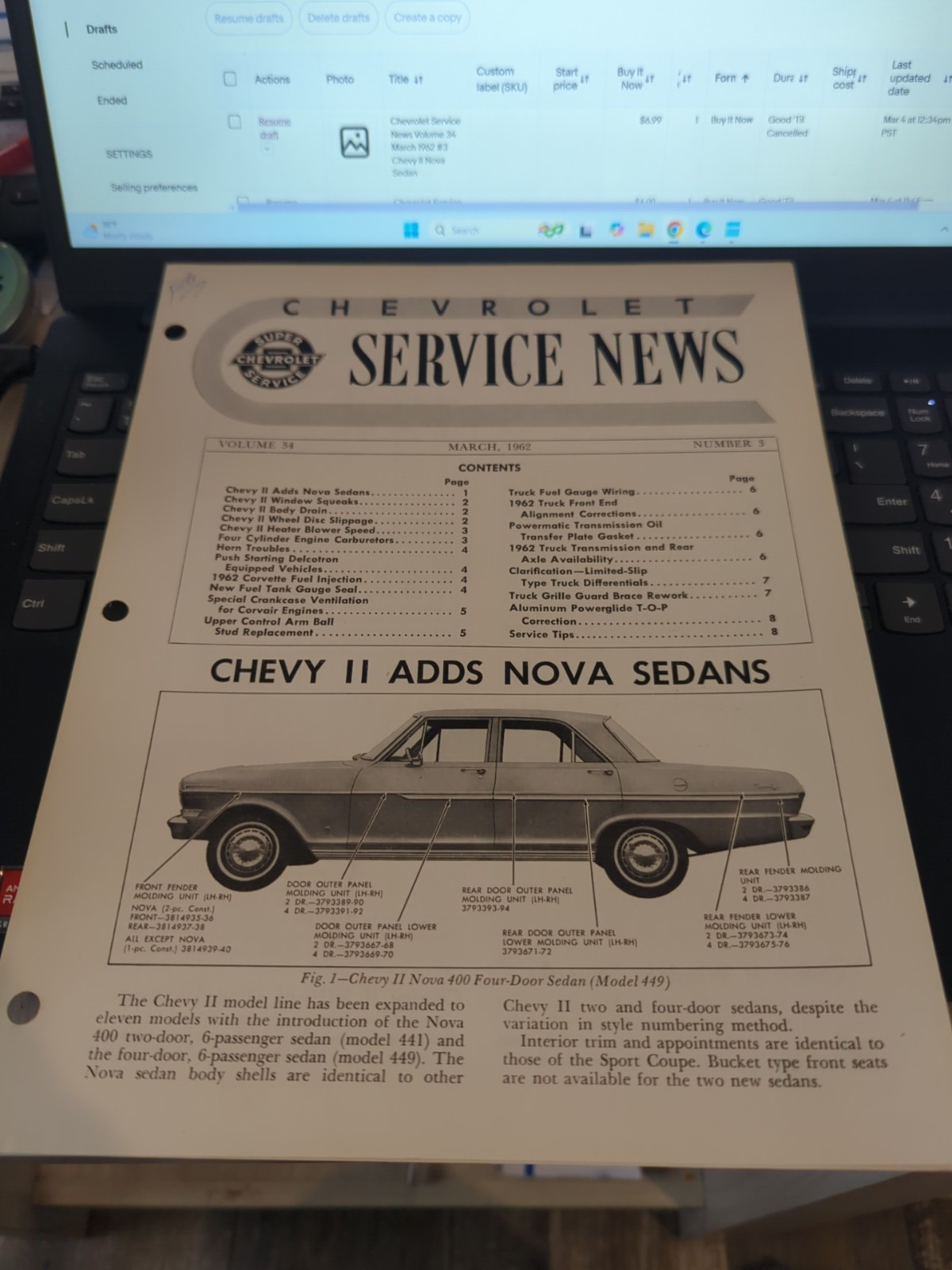 Chevrolet Service News Volume 34 March 1962 #3 Chevy II Nova Sedan