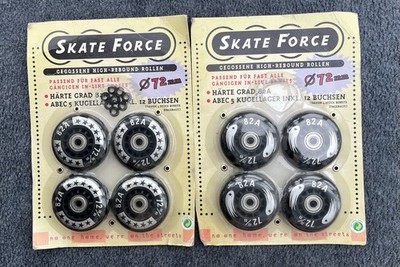 2 Sets Skate Force Inliner Rollen 72mm 82A inkl.ABEC 5 Kugellager