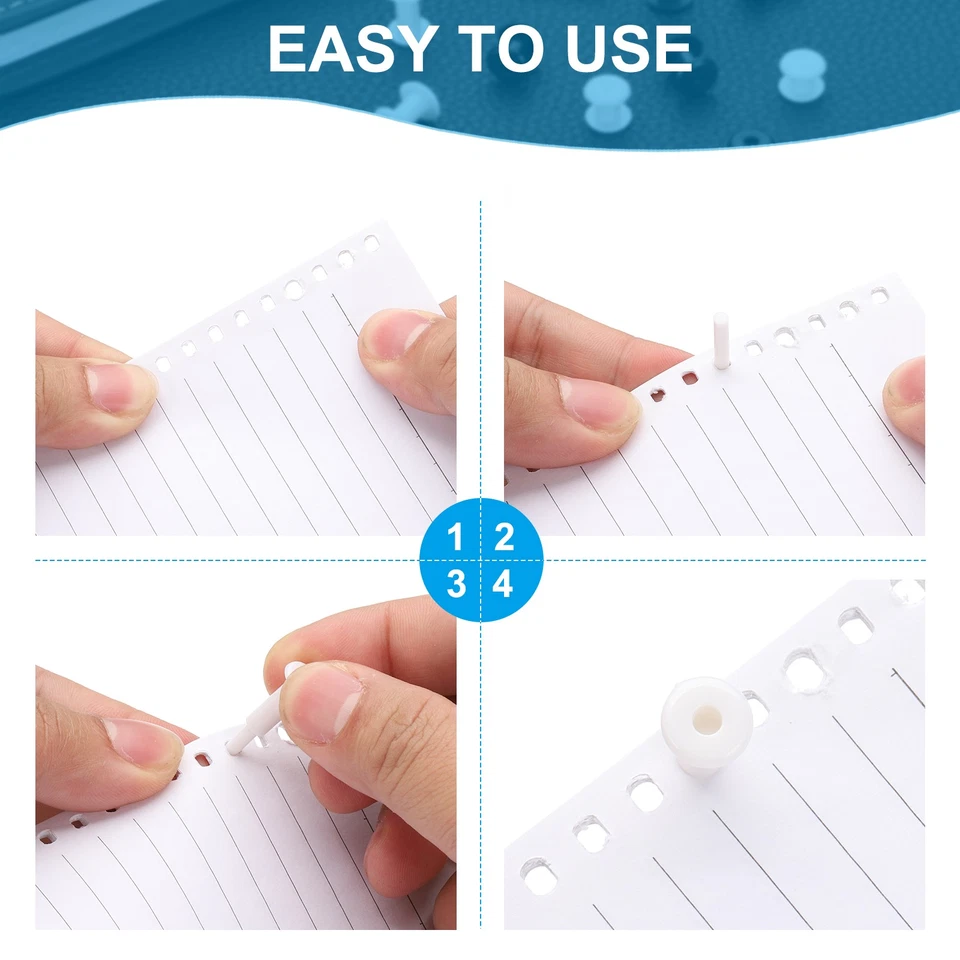 M5*5mm Plastic Binding Post 24 Sets Chicago Screws Rivet Black Press-on Buckle Foto 4 de 4