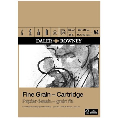 Daler Rowney Feinkorn Kartuschenpad A4 160 g/m²
