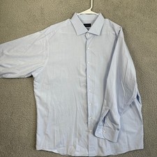 Proper Cloth Shirt Dress Men 3XL Light Blue Button Up Formal Long Sleeve Outdoor