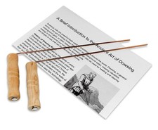 Dowsing Rods Set Pure Copper Premium Wooden Handles, Ghost copper