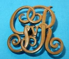 WW1 ERA YEOMANRY BRITISH MILITARY SLEEVE BADGE BRASS 2 COFFIN LUGS WORLD WAR I
