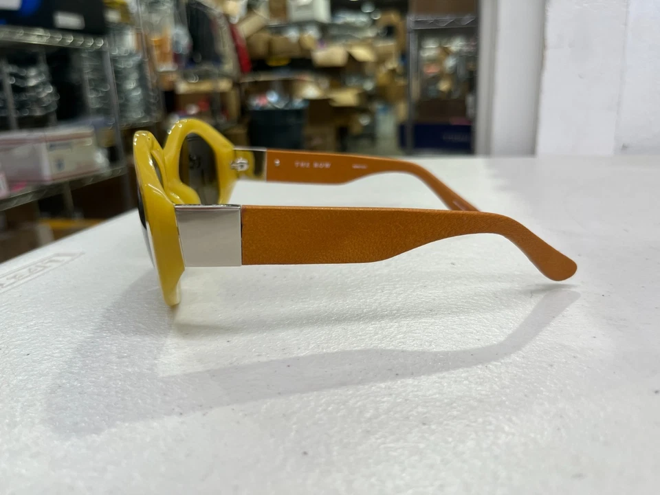 Gafas de sol The Row de acetato dorado con cuero topo - ROW71C1 Foto 4 de 4