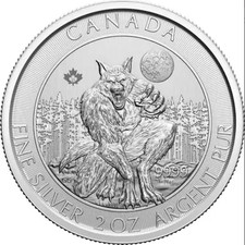2021 Royal Canadian Mint Silver Werewolf Coin – 2oz .9999 BU 42.24 per troy oz