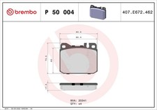 Bremsbelagsatz Scheibenbremse PRIME BREMBO P 50 004 f&uuml;r MERCEDES SL KLASSE W126