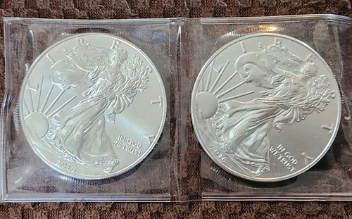 Lot Of 2 1oz Walking Liberty 2018 American Eagle Fine Silver