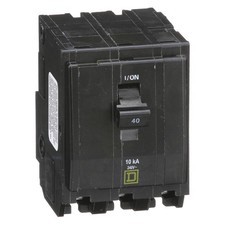 SQUARE D QO340 Circuit Breaker,40A,Plug In,120/240V,3P 1D326