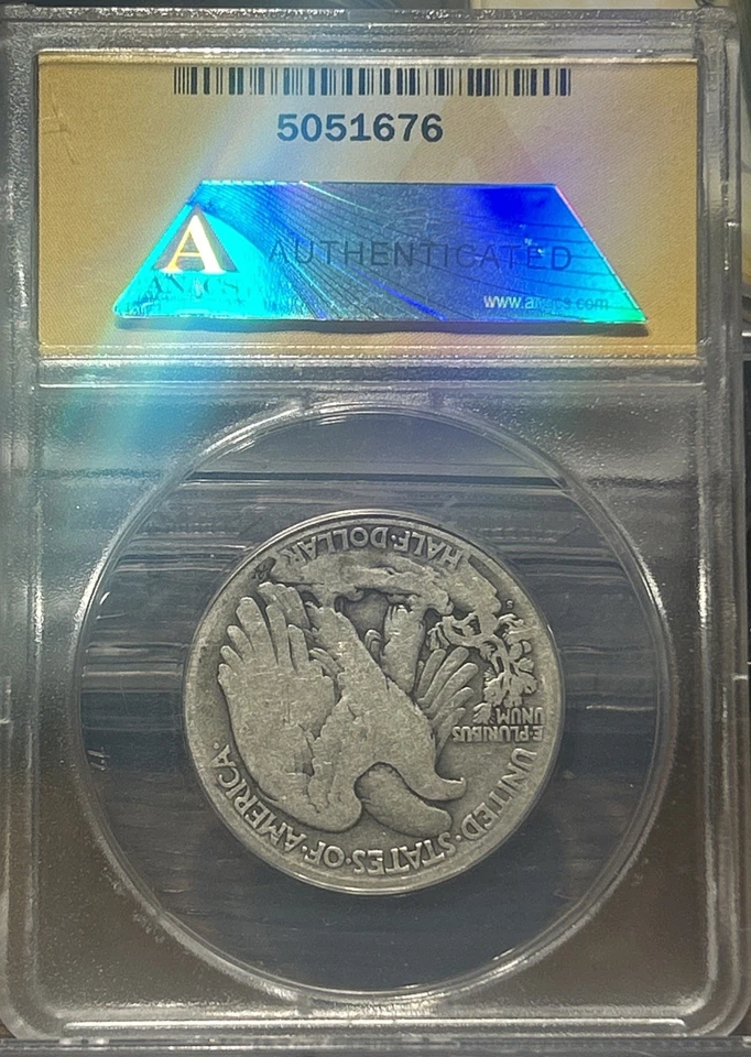 1921 S WALKING LIBERTY HALF DOLLAR ANACS G-6 - KEY DATE - SILVER - SLABBED - 50C - Image 2 of 2