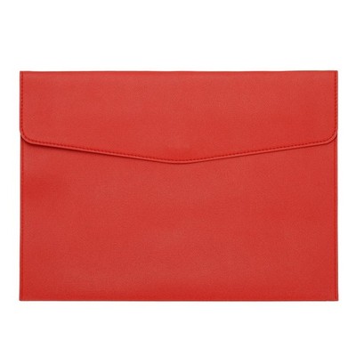 PATIKIL PU Leather A4 File Folder, Document Holder Filing Organizer Red