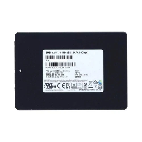 Samsung 3.84TB SM883 SSD 2.5" MZ-7KH3T80 SATA 6.0Gbps MZ7KH3T8HALS-00005 4 TB