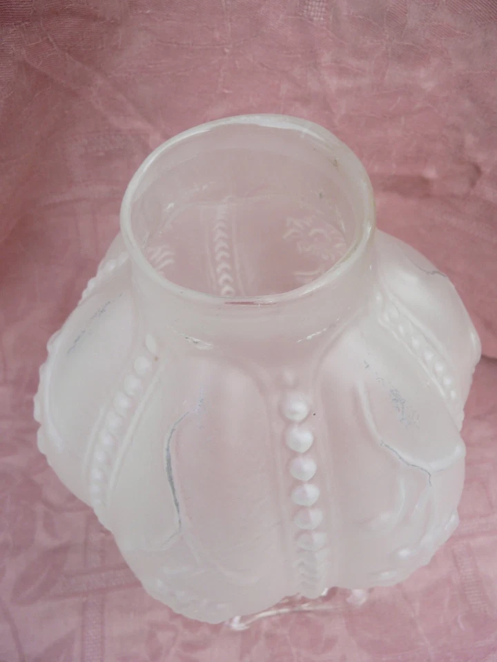 très joli Abat-jour Art Déco en verre moulé ancien lampe luminaire - Photo 4/4