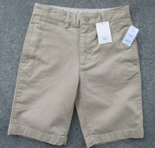 GAP Kids Boy TAN Khaki Flat Front CHINO SHORTS School UNIFORM Gap Shields 10 NWT