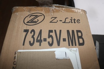 Z-Lite 5-Light Vanity Light with Glass Shade matte Black 734-5V-MB