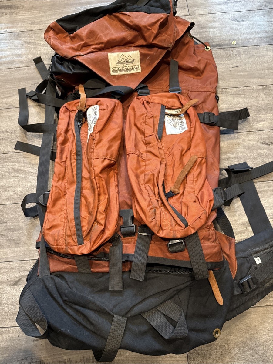 antique backpack hiking Vintage Gregory Frame Pack Hiking Trekking, 80's 90's Y2K Orange