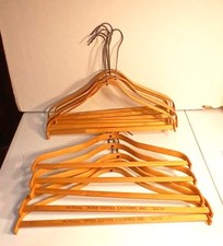 Lot of 12 Antique/Vintage Bent Wood Clothes Hangers Rare wLong Necks, Ada OH 