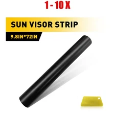 1-10X 150*25CM Windshield Universal Banner Black Matte Sun Strip Vinyl Decal DIY