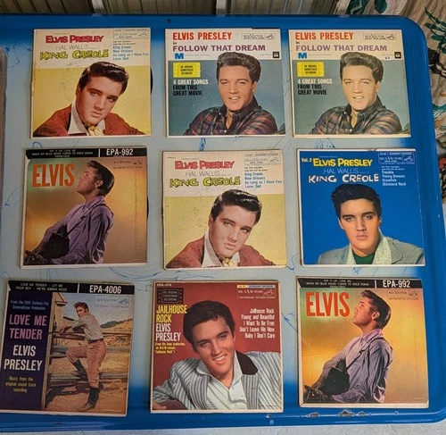 ELVIS 45 RPM EP LOT OF NINE- CONDITION VARIES
